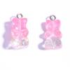 Colorful Transparent Bear Resin Pendant for DIY Jewelry and Keychains