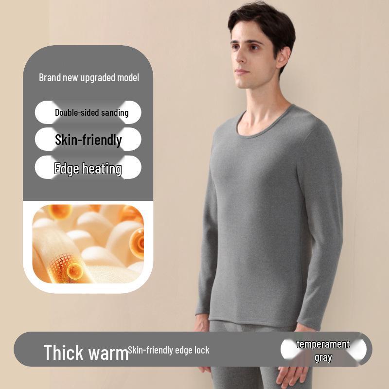 2025 Neue Wolle Seide Doppelseitiges Fleece Unterwäsche Set für Damen und Herren - Warme Herbstkleidung