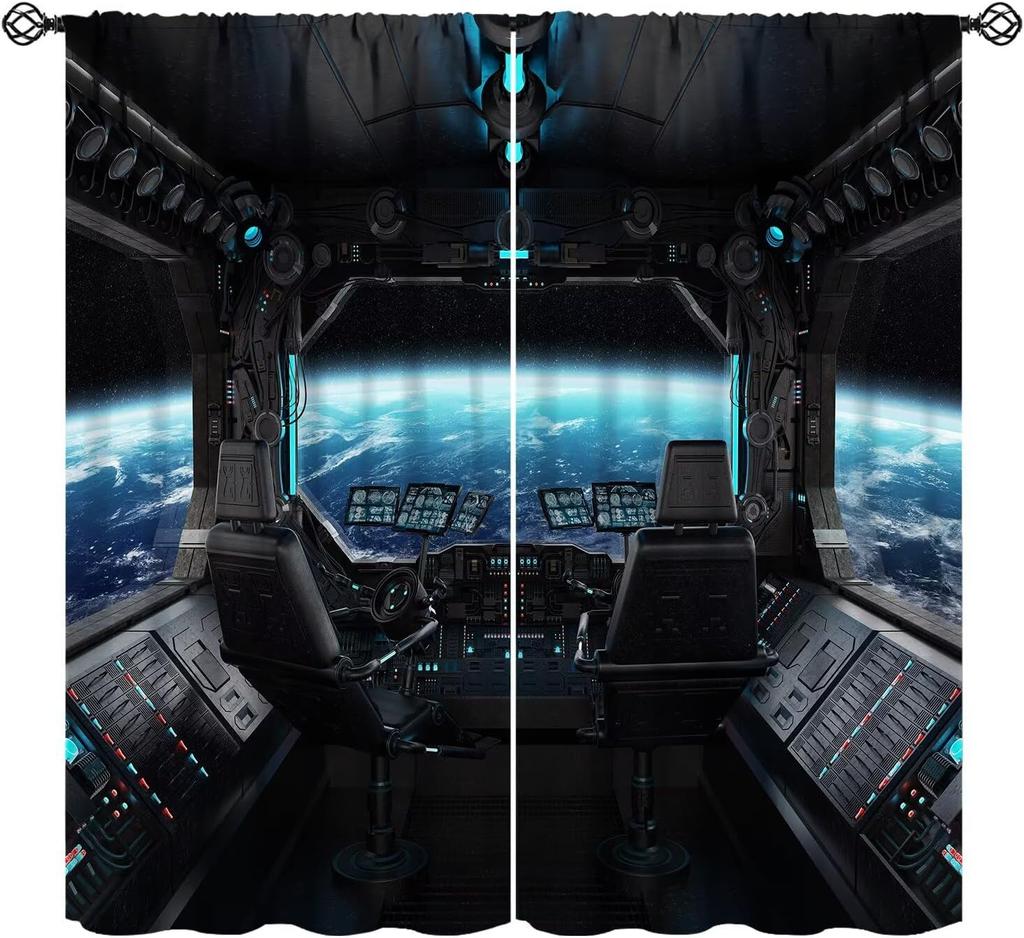 Room Darkening American Football Curtains Men Teens Cool Ball Sporty Theme Art Printed Window Drapes Kids Boys Bedroom Living Curtain Polyester