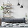 Vidaxl Foldable Sofa With Armrests, Dark Grey, Velvety