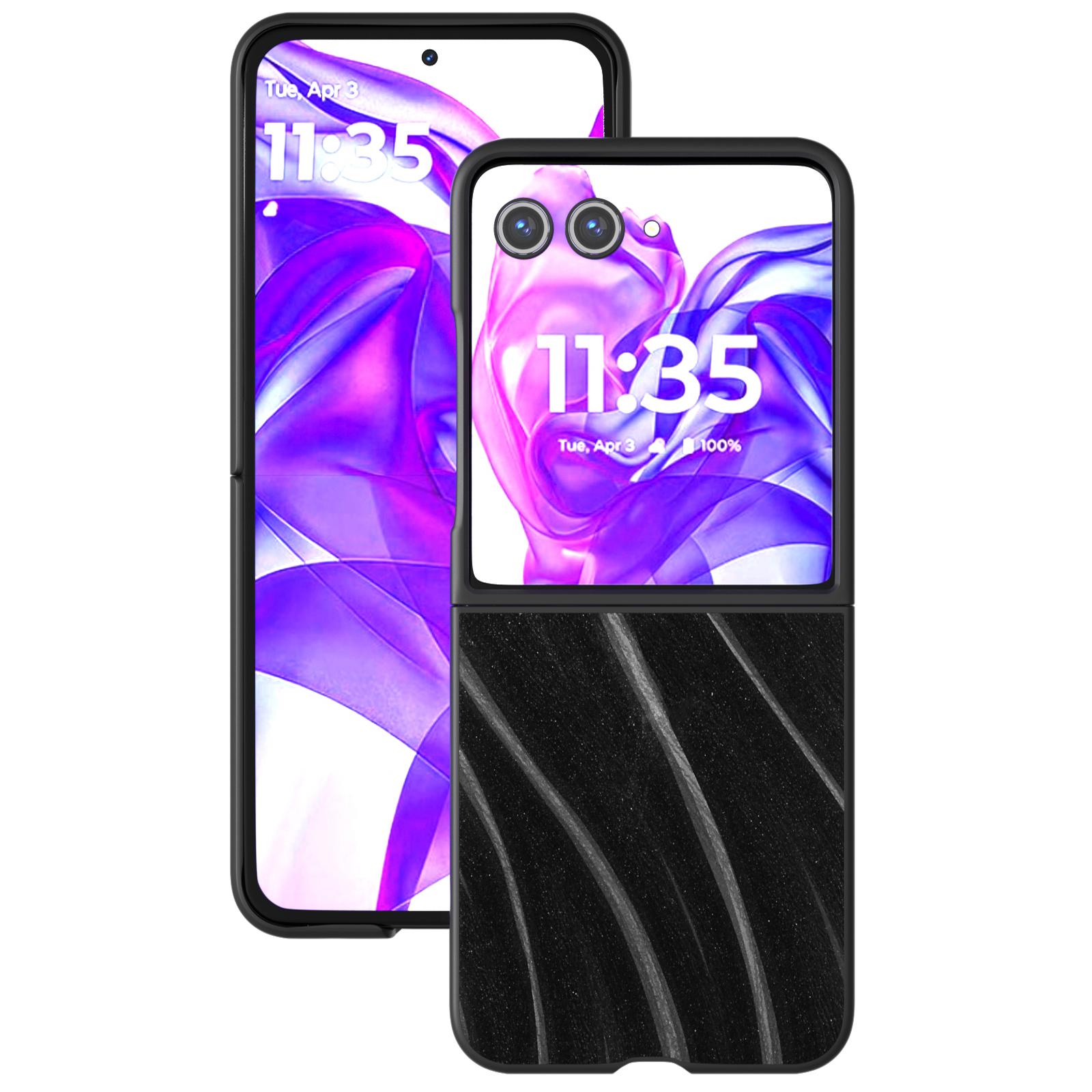 

ABEEL Milky Way Series For Motorola Razr 50 Ultra 5G Case Shockproof PU+PC Phone Cover Black