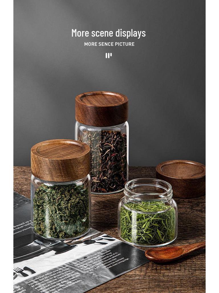 Transparent Borosilicate Glass Tea Canister: Airtight Storage Jar for Herbs, Snacks, Grains & More