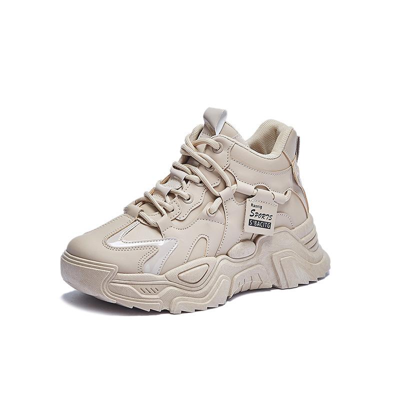 Spring New High-top Dad Women's Shoes Student Height-increasing Sports Shoes Running Casual Shoes--