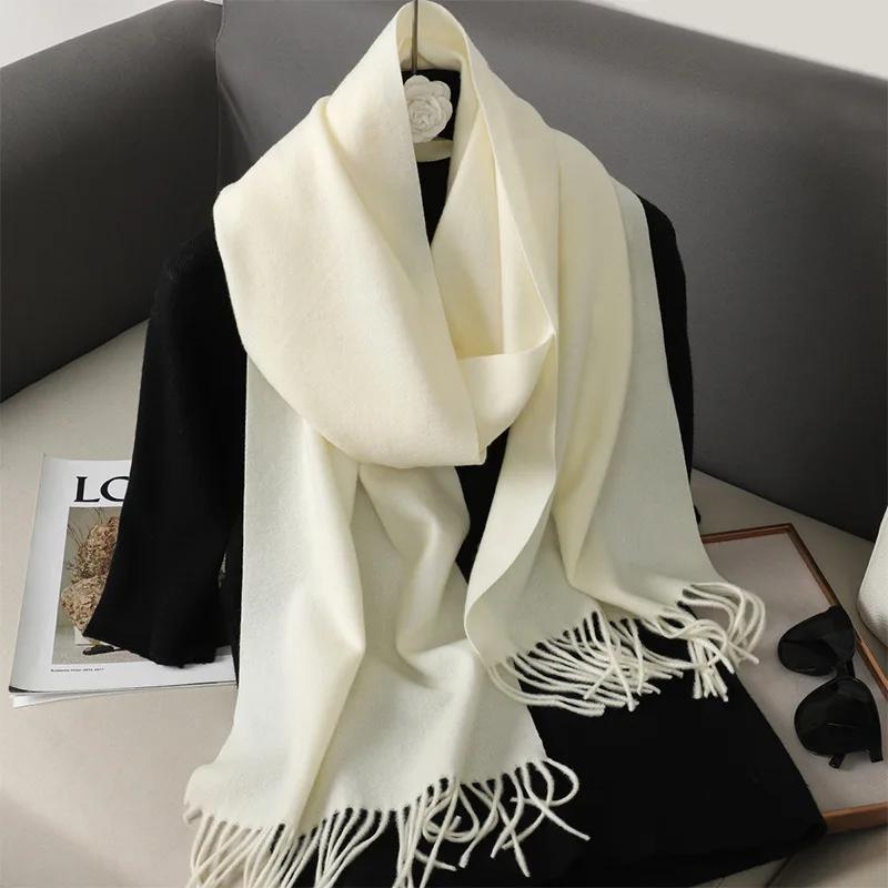 Solid Color Women's Winter Scarf, Warm and Thick Cashmere Shawl, Outdoor Fashion, Luxury, Windproof  Design, Convenient