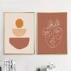 Arte de parede abstrata Boho Poster Decor Terracota Pintura Pôsteres e impressões Line Art Pictures para sala de estar Decoração de casa