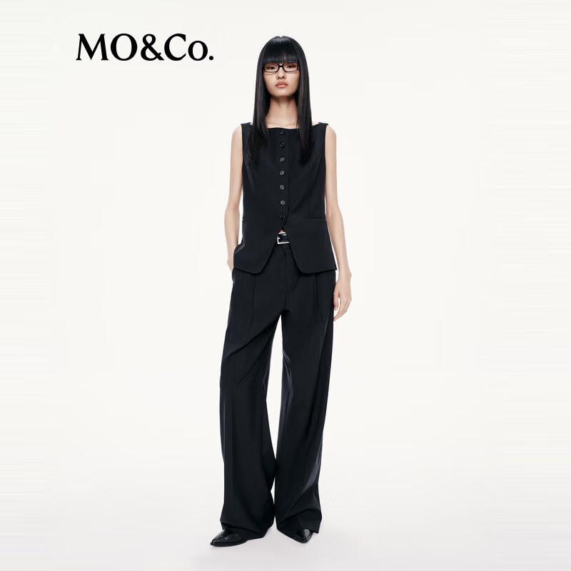 MO&Co. C+ Series High-Waist Acetate Wool Wide-Leg Trousers
