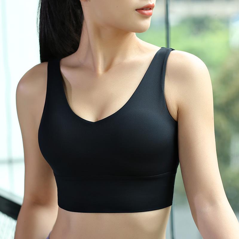 European & American Style Nude Feel Deep V Yoga Sports Bra - Women’s Skin-Friendly Fitness Underwear