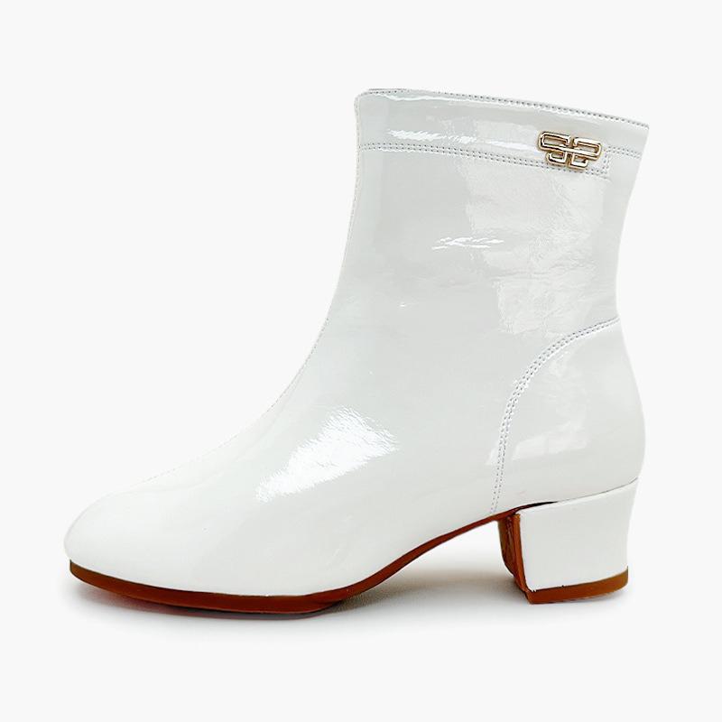 

Женские кожаные высокие ботинки Martin, модные и дышащие, джазовые танцевальные ботинки на среднем каблуке 41 белый