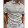 Summer Men's Zip Chest Pocket Polos Tops Casual Short Sleeve Lightweight Comfortable Polo Shirt Men Solid Lapel Top