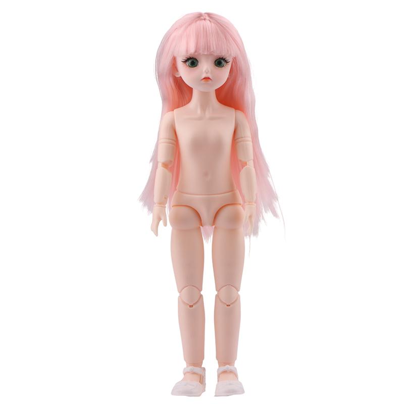 Bjd Doll Nude Haploid Multiple Removable Joints 30Cm 1/6 3D Grey Green Purple Blue Attractive Eyes Doll Girls Birthday Gift Toy