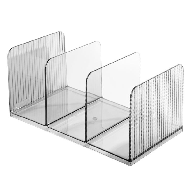 Acrylic Bookend for Shelf 3 Section Book End Desktop Book Organiser Book Stoppers Magazine Stand for Home Office Desk