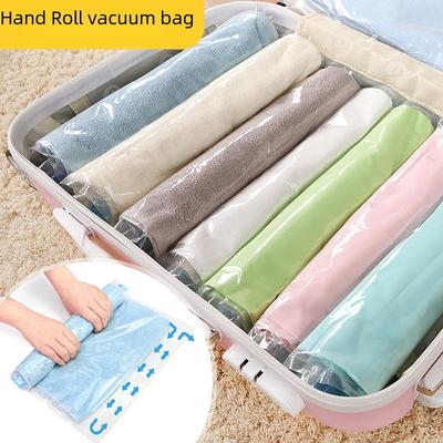 Przenośna Ręcznie Rolowana Torba Kompresyjna do Przechowywania Ubrań – Nie Potrzebne Odkurzanie