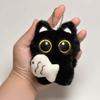 1PC Cute Plush Black Cat Doll Pendant Keychain For Women Creative Charm Fish Cats Car Keyring Young Girls Jewelry Gifts