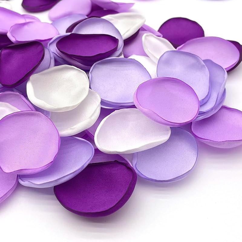 400Pcs Rose Petals for Wedding Decor Lavender Purple Silk Petals Flower Girl Scatter Petals for Aisle Table Centerpieces Reception, Bridal Shower