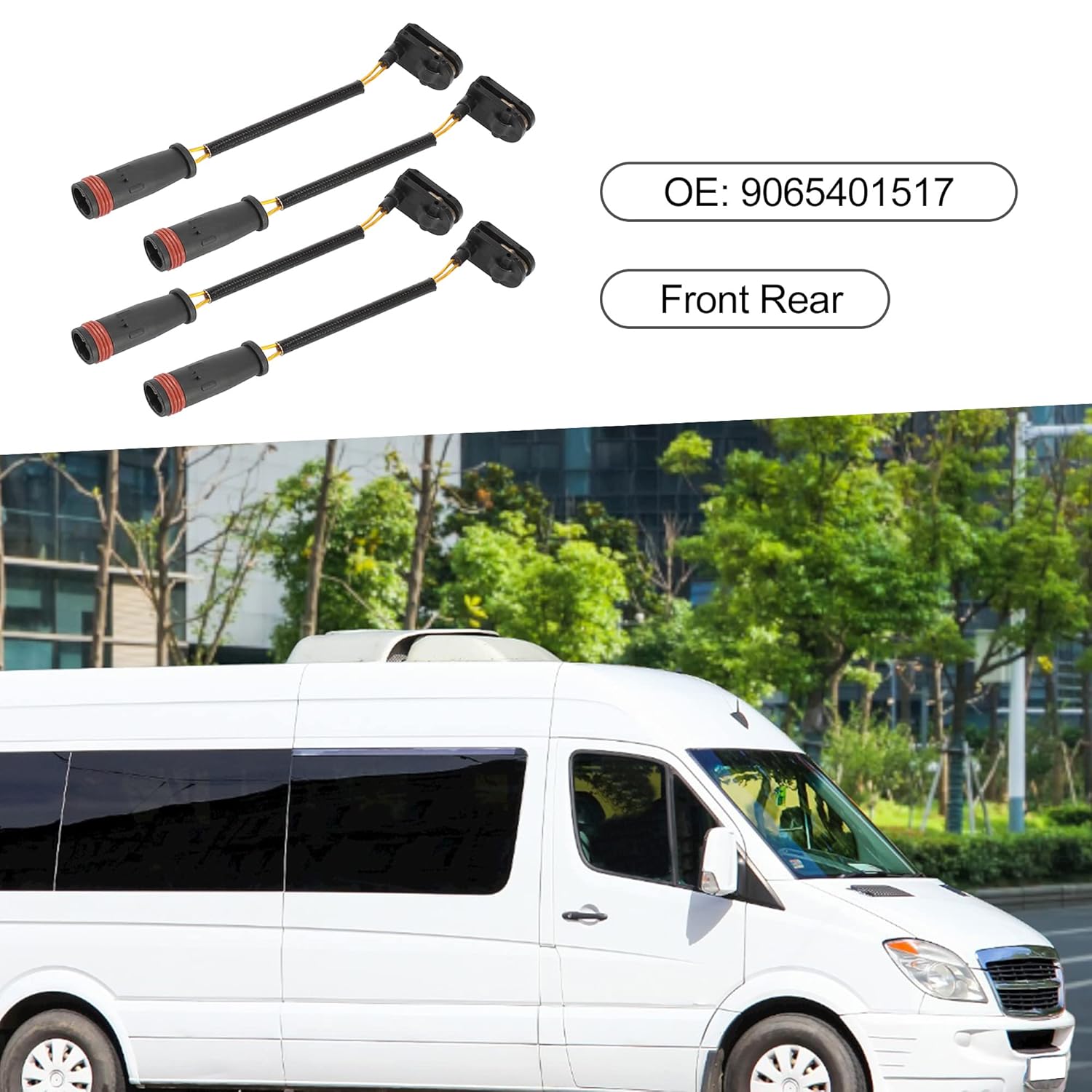 

Front Rear Brake Pad Wear Sensor 906-540-15-17 for Mercedes-Benz Sprinter 2500 2010-2017 (Set of 4)