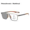 Ultra Light Sports Photochromic Multifocal Reading Glasses Men Women TR90 Frame Square Outdoor Sunglasses Presbyopia Eyewear+2.0