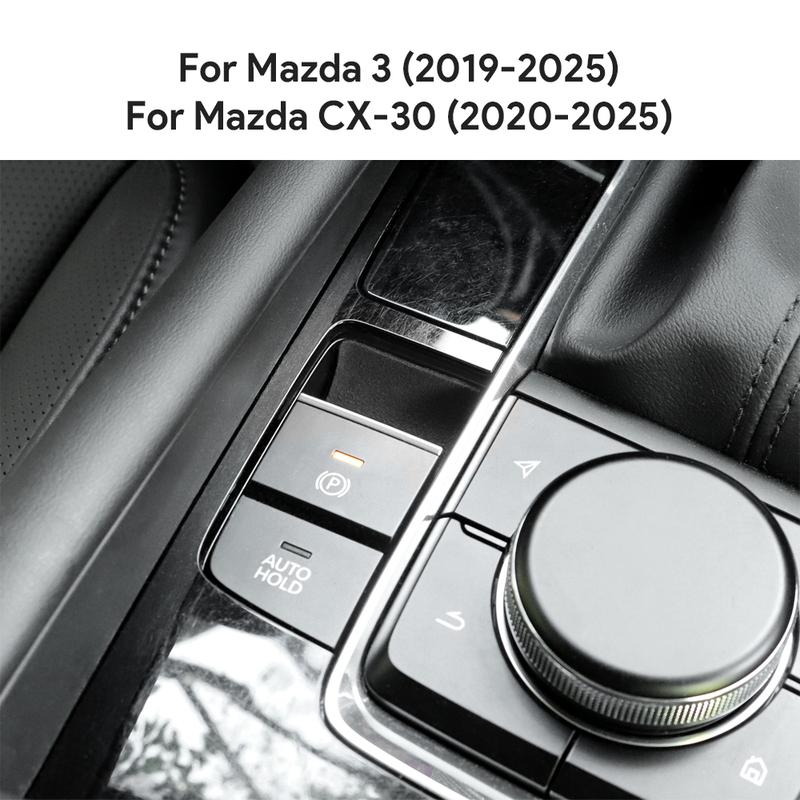 Oberes Wildleder-Zierleisten-Aufkleber LHD RHD für Mazda 3 BP Axela CX30 CX-30 2024 2025 Elektronische Handbrems-Aussparung