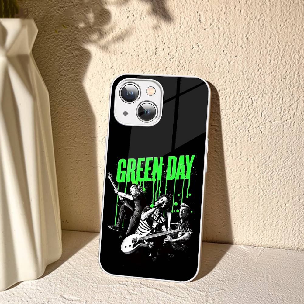 Rock Band G-Green Day For IPhone 14 13 12 Mini 11 Pro XS Max X XR 14 Plus Tempered Glass Cover