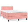 Box Spring Bed with Mattress Pink 120x200 cm Velvet