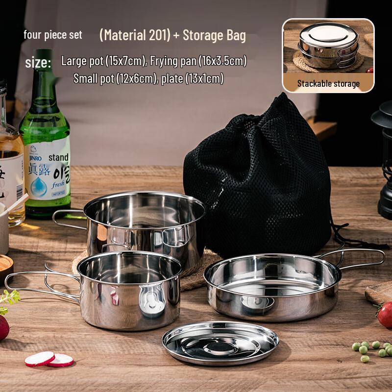 Horned Pansy 304 Stainless Steel Outdoor Camping Cookware Set