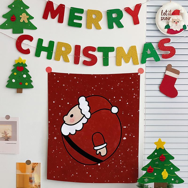 Christmas Hanging Cloth Wall Tapestry Accessorie Home Decoration Christmas New Year Decoration Room Aesthetic Accessories