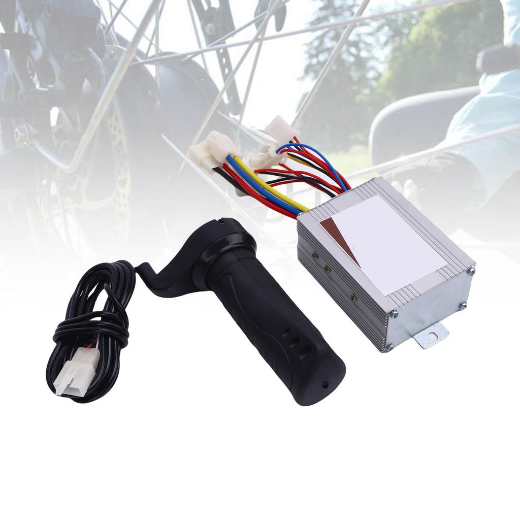 Electric Motor Controller with Throttle Grip 24V 800W High Efficiency Aluminum Alloy for Electric Bike Tricycle Motorcycle