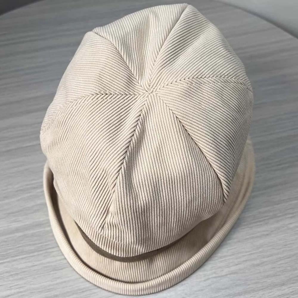 Temperament Corduroy Pullover Cap Warmer Anti-cold Bucket Hat Elegant Winter Fisherman Hat  Daily
