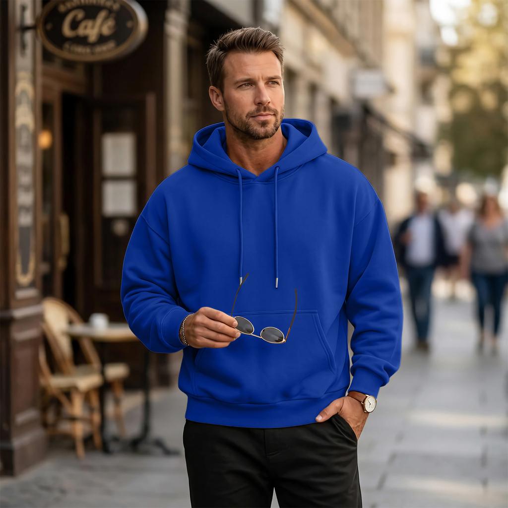 Men's Casual Hooded Long Sleeve Sweatshirt for Everyday Wear