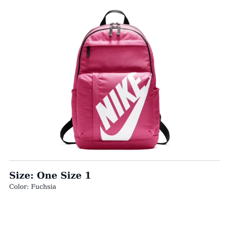 Nike Polyester Backpack Regular Unisex Rose Red CK0944-674