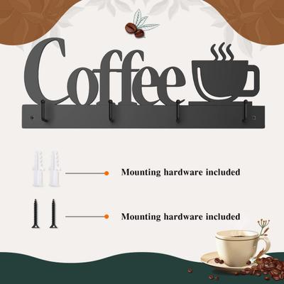 Yousheng 3Pcs Wall Mount Mug Wall Rack Coffee Cup Holder with Heavy Duty Hooks Easy To Install Rustproof Tea Cup Hanger Display Decor