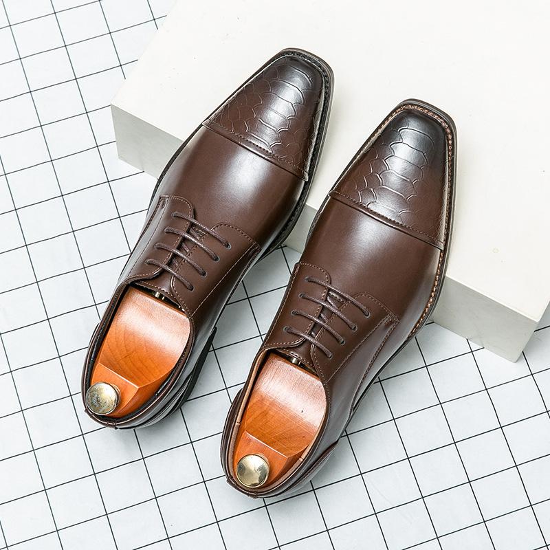 

Cheap large size new leather shoes fashion business trend dress shoes British style men s wedding shoes 46