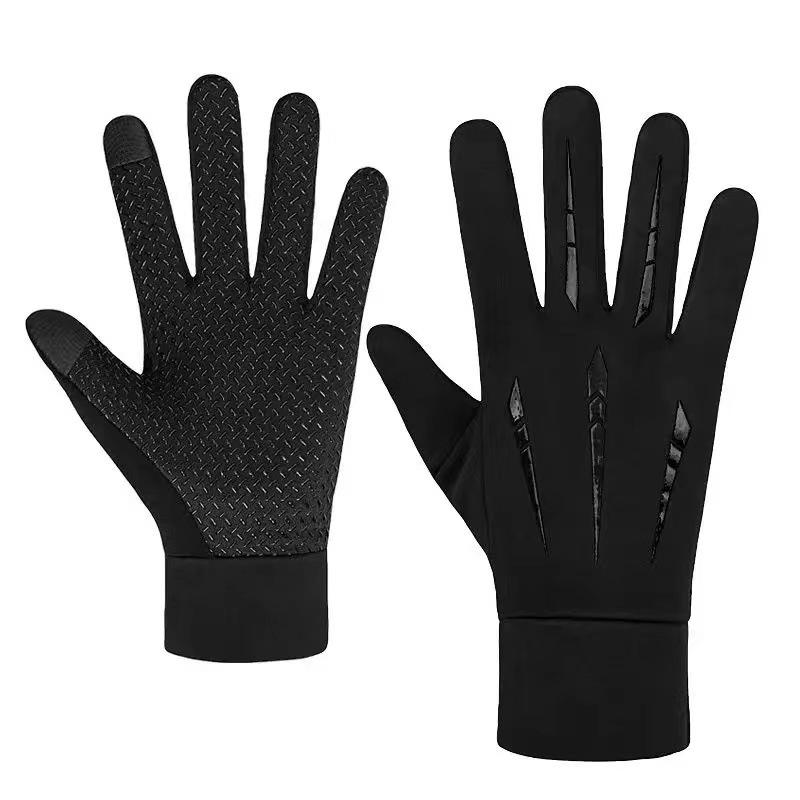 Gants d'hiver en cuir à écran tactile pour homme - Coupe-vent, imperméables et doublés de velours pour la chaleur.