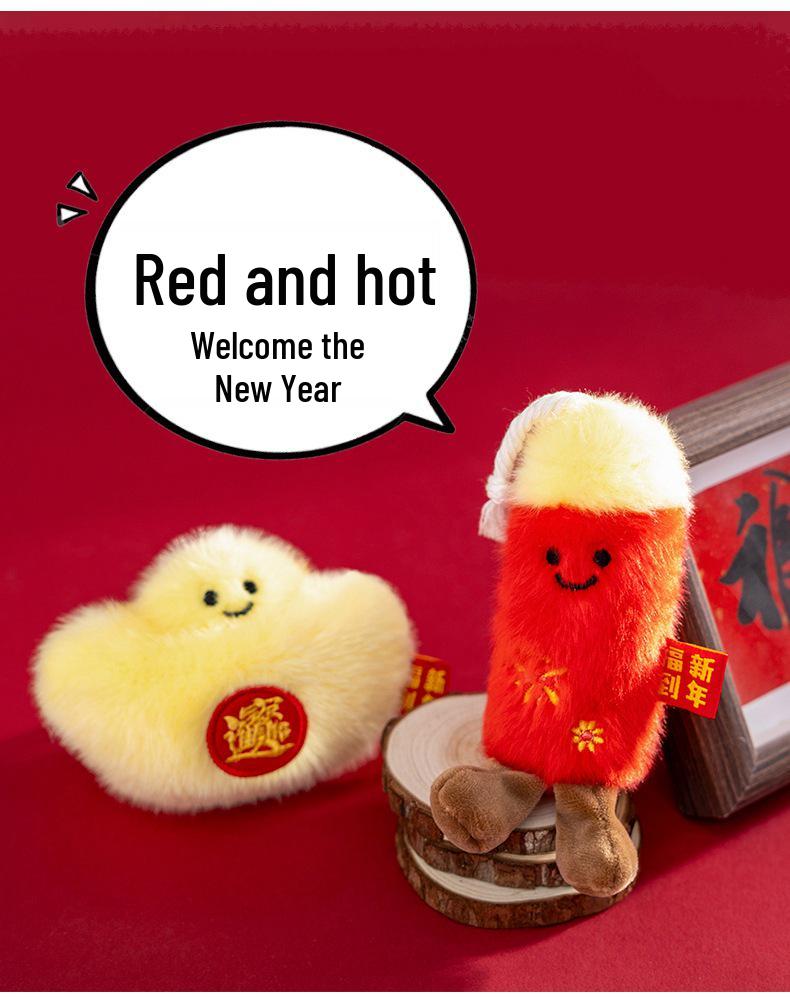 2026 Firecracker Ingot Plush Keychain & Bag Charm - Birthday Gift