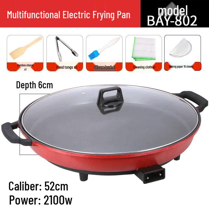 Multi-Function Electric Griddle: Large Non-Stick Deep Commercial Flat Pan