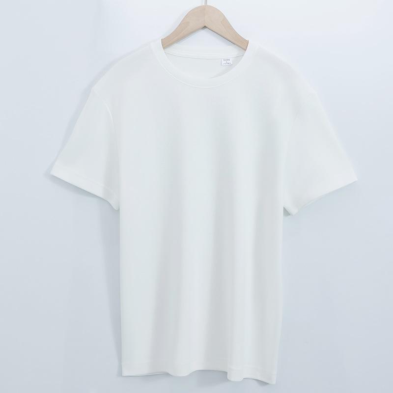Pure Cotton Short-sleeved T-shirt for Men, Pure Color Loose and Versatile Shoulder-length T-shirt for Women