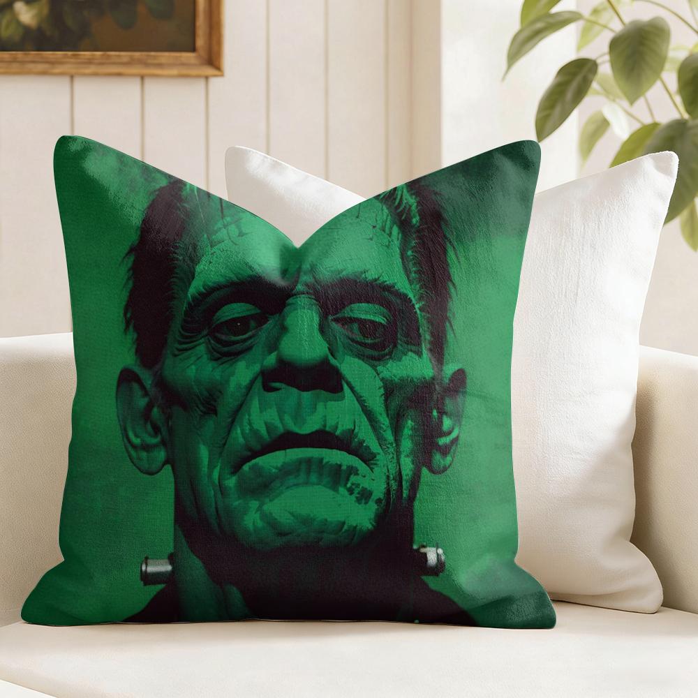 UUniversal Monsters Horror Cushion Cover Natural Linen Double Sided Print Throw Pillow Case for Sofa Couch Home Decor