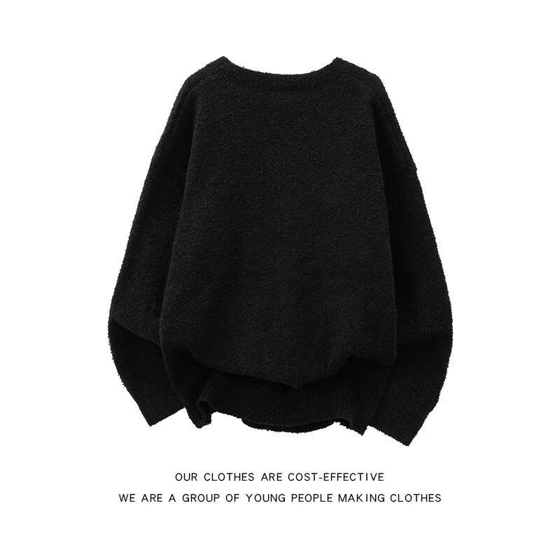 Herren Trendiger V-Ausschnitt Pullover: Herbst/Winter Lockeres Strickoberteil