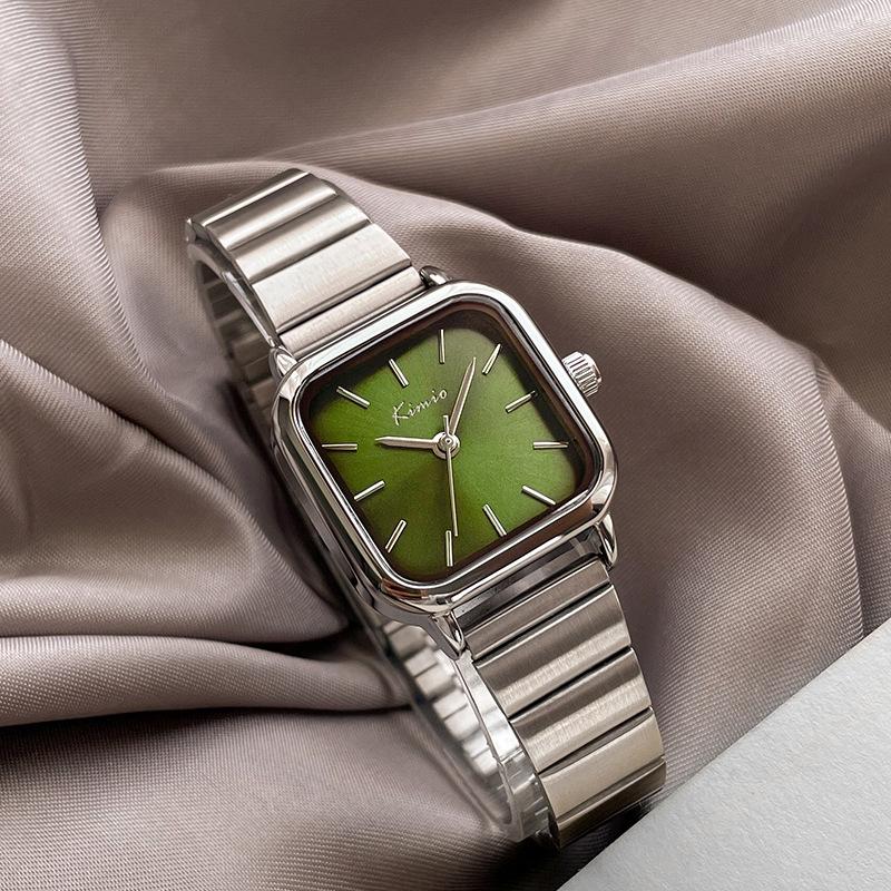 

Черные женские часы Niche Dark Lady Small Square Watch, модные серые фиолетовые часы с ремешком для фортепиано для женщин