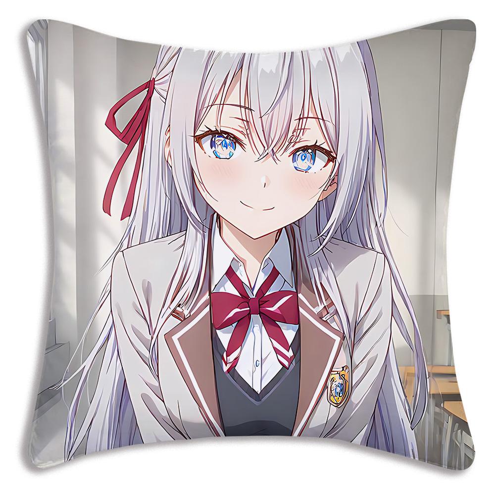 Pillow Cartoon Alya Sometimes Hides Her Feelings In Russian Sofa Decorative Home Double-Sided Printing Short Plush Cushion Cover