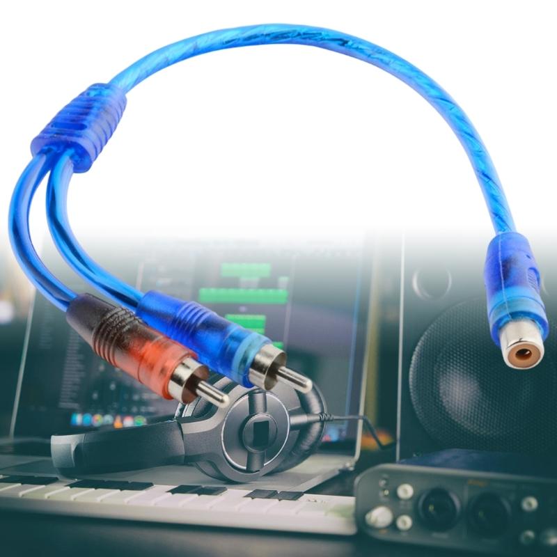 RCAs Y Adapters Splitter Cable 1 Male to 2 Female, Car Sound Converters for Car Sound TV Home Theater Subwoofer