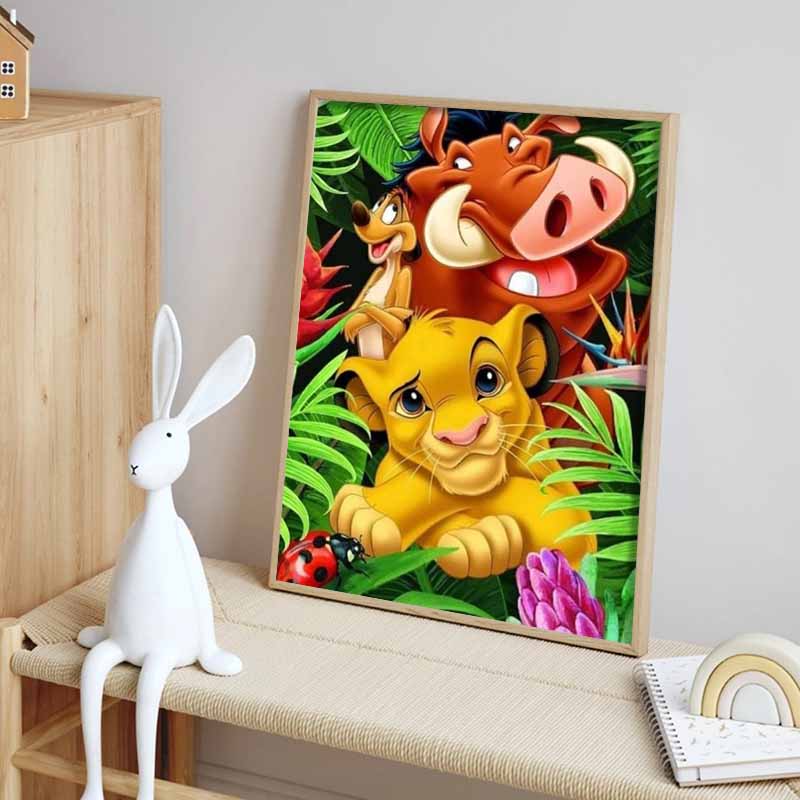 Disney Pittura con Diamanti Re Leone Pittura Artistica Strass Mosaico 5D Fatto a Mano Fai da Te Punto Croce Regalo Decorazione per la Casa