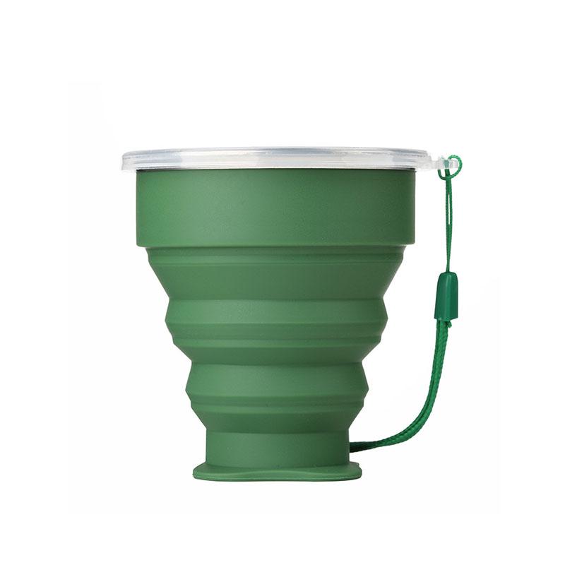200ml Portable Silicone Folding Water Cup Outdoor Use Heat Resistant Telescopic Collapsible Foldable Mug With Lid For Travel Camping