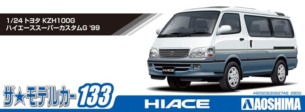 Aoshima Bunka Kyozai Die Modellauto-Serie 133 Toyota KZH100G Hiace Super Custom G 1999 Plastikmodellbausatz Co., Ltd. (AOSHIMA) 1/24 Nr.