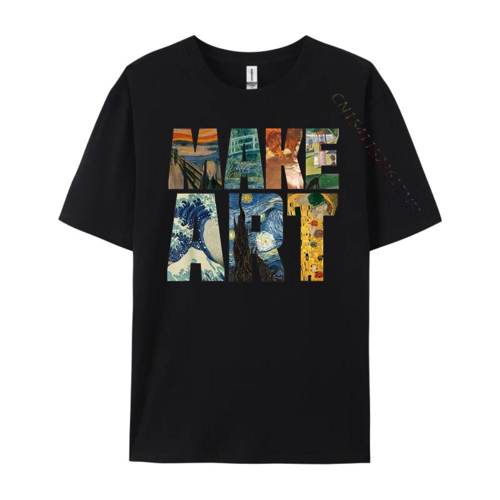 MAKE ART Funny Artist Artistic Humor Painting Cool Tshirt Camisas Basicas Hombre Casual Everyday T Shirts For Men Normal