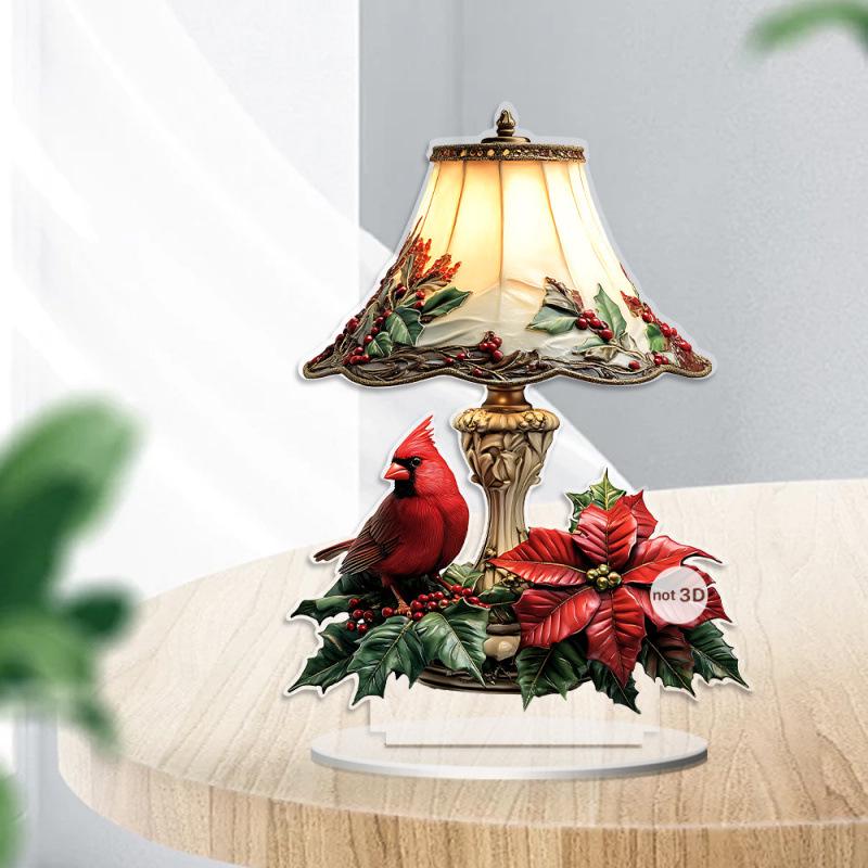 Red Magpie Acrylic Ornament Series - Animal Standee for Desk or Bedside Lamp Decor