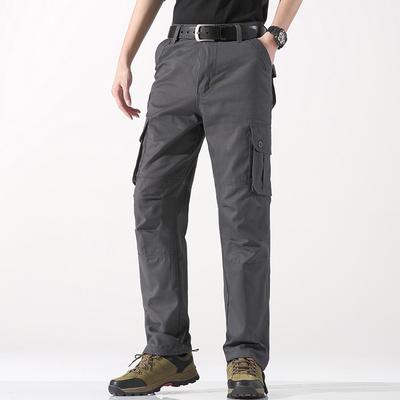 Men's Spring and Autumn New Multi-pocket Overalls Straight Trousers Pure Cotton Men's Trend Loose Casual Trousers