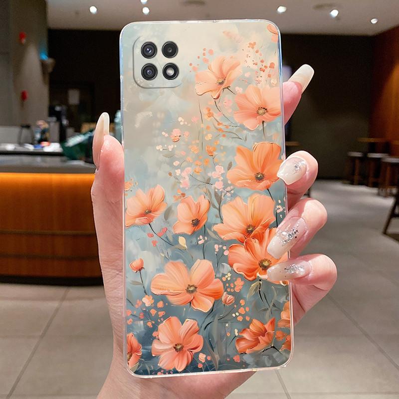 For Samsung A22 5G Case SM-A226B Clear Fashion Butterfly Flowers Soft Silicone Back Cover For Samsung Galaxy A22s 5G Phone Case