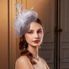 Luxury Small Top Hat Headband Elegant Wedding Head Hoop Feathers Mesh Headband  Stage Performance