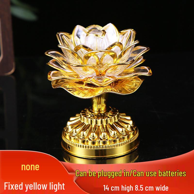 Seven-Color LED Guanyin Lotus Buddha Offering Lamp