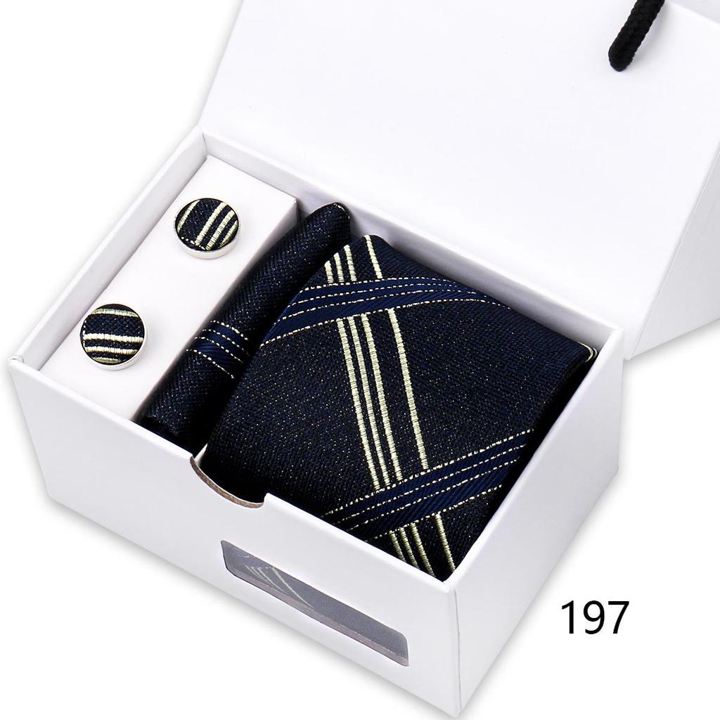 Men's High-End Polyester Tie & Pocket Square Set for Weddings and Formal Wear